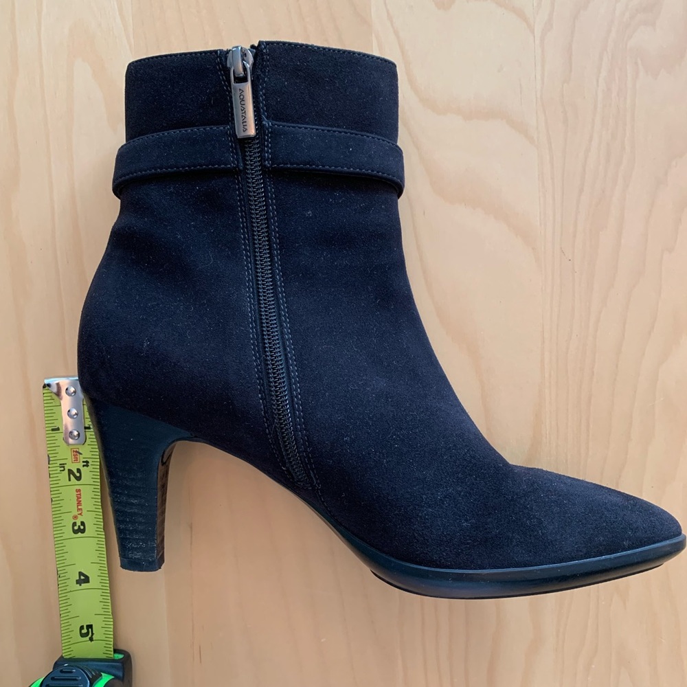 Aquatalia Midnight Suede Heeled Boots
